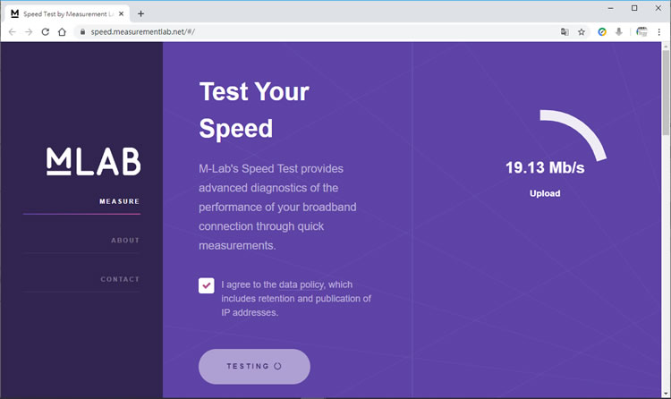 M-Lab Speed Test 線上測試網路的上傳、下載頻寬 M-Lab Speed Test 線上測試網路的上傳、下載頻寬