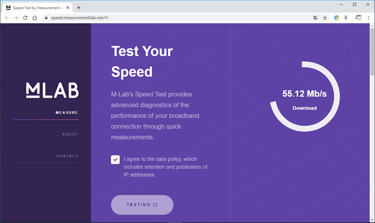 M-Lab Speed Test 線上測試網路的上傳、下載頻寬 M-Lab Speed Test 線上測試網路的上傳、下載頻寬
