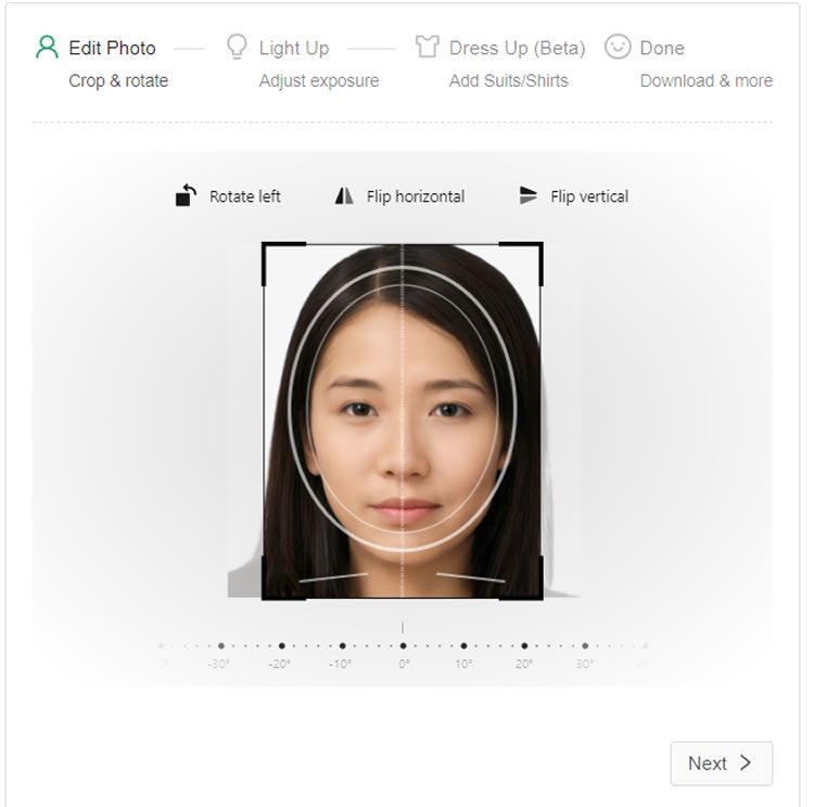 上 Make Passport Photo 網站，自己動手做證件照