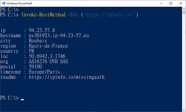 如何使用 PowerShell 查詢電腦目前對外的 IP 位址？