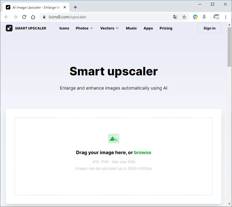 利用 Smart upscaler 網站，免費將圖片放大且更清晰