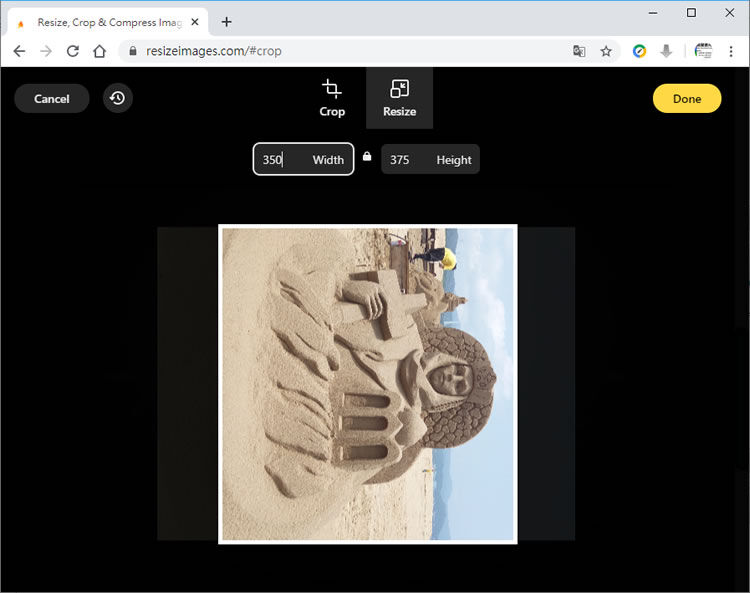 透過 Resize Images 網站，免費對圖片進行尺寸調整、裁剪或壓縮