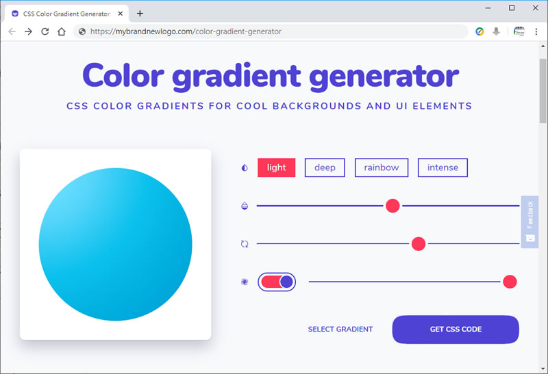 Color gradient generator 漸層色彩 CSS 語法產生器 Color gradient generator 漸層色彩 CSS 語法產生器