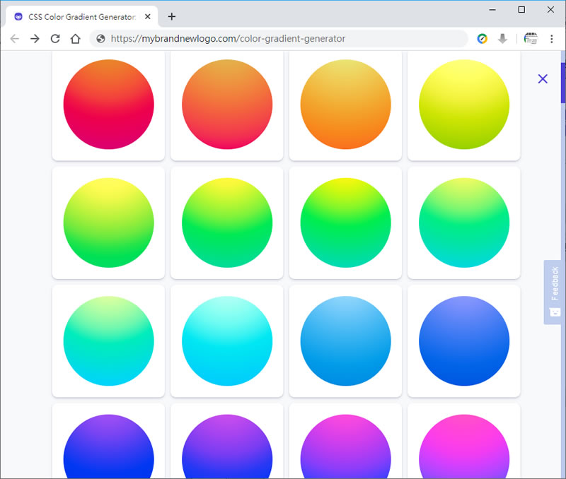 Color gradient generator 漸層色彩 CSS 語法產生器 Color gradient generator 漸層色彩 CSS 語法產生器