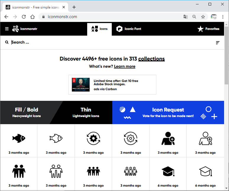 iconmonstr 免費提供上千圖示供個人、商用下載使用
