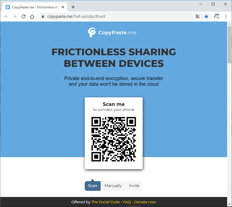 CopyPaste.me 透過瀏覽器就可讓不同裝置之間相互傳送密碼、文字或檔案