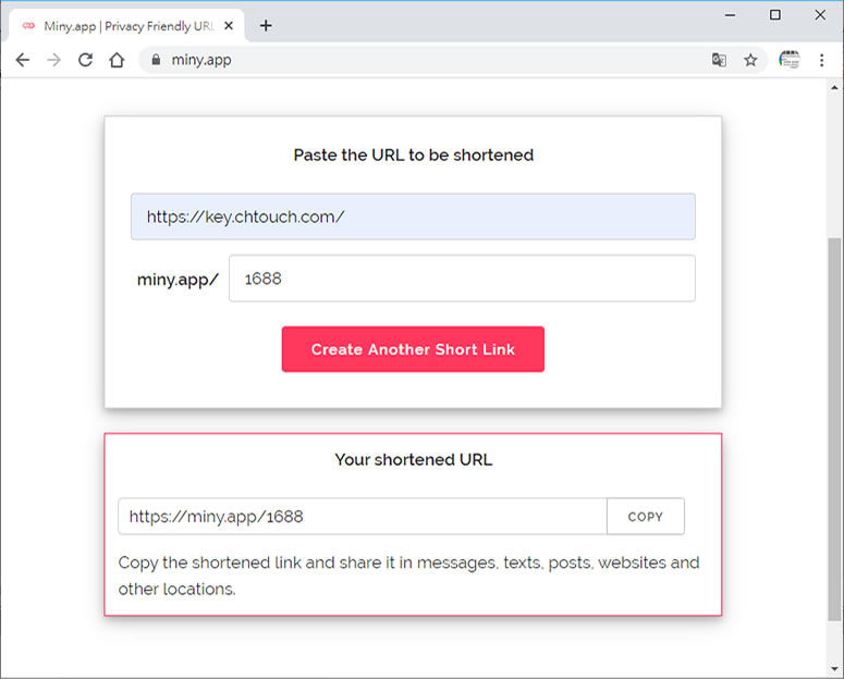 miny 短網址產生器