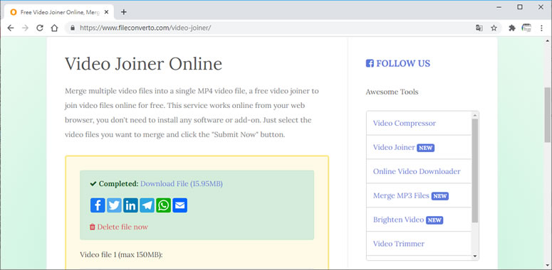 FileConverto Video Joiner Online 將多個影片合併成一個 MP4 FileConverto Video Joiner Online 將多個影片合併成一個 MP4