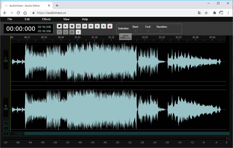 AudioMass 聲音檔案線上編輯器