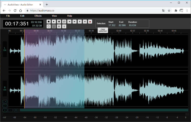 AudioMass 聲音檔案線上編輯器 AudioMass 聲音檔案線上編輯器