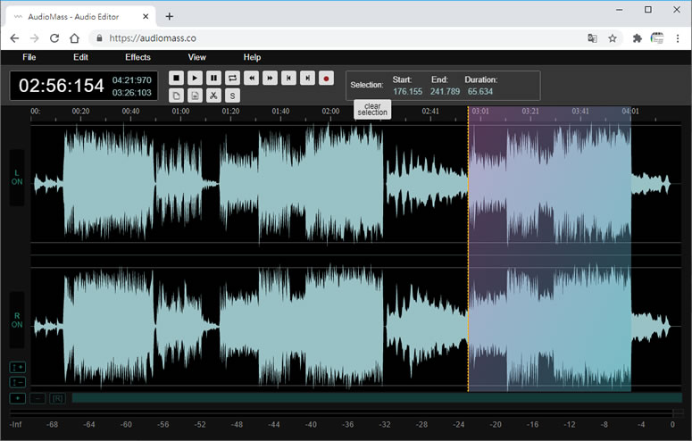 AudioMass 聲音檔案線上編輯器 AudioMass 聲音檔案線上編輯器