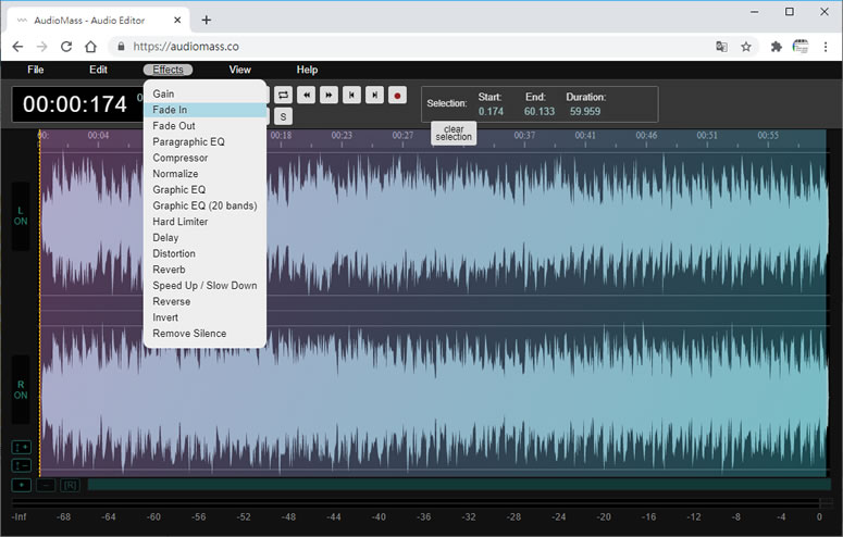 AudioMass 聲音檔案線上編輯器 AudioMass 聲音檔案線上編輯器