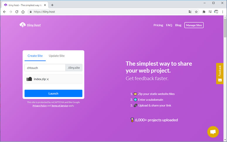 tiiny.host 臨時性的 HTML 免費網頁空間 tiiny.host 臨時性的 HTML 免費網頁空間