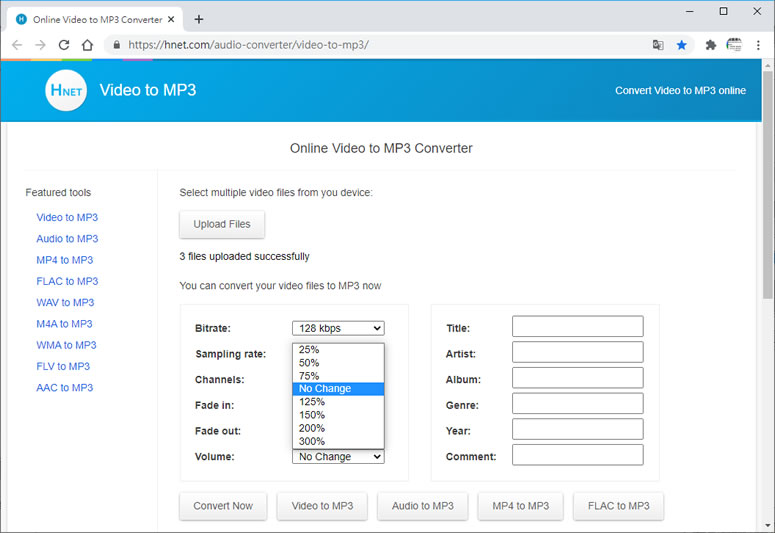 Hnet video to MP3 可將影片內的聲音取出成 MP3 的免費線上服務 Hnet video to MP3 可將影片內的聲音取出成 MP3 的免費線上服務
