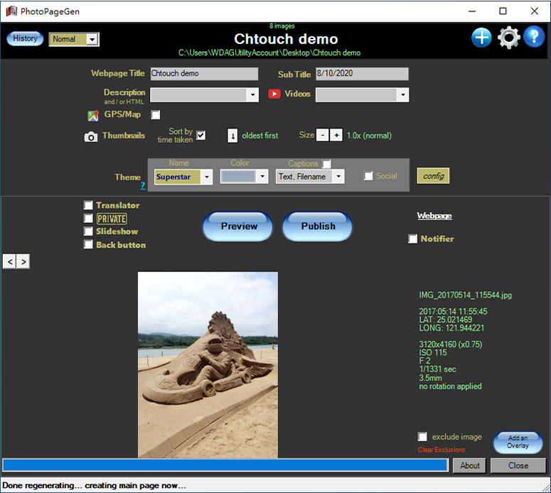 PhotoPageGen 網頁相簿、影片產生器 PhotoPageGen 網頁相簿、影片產生器