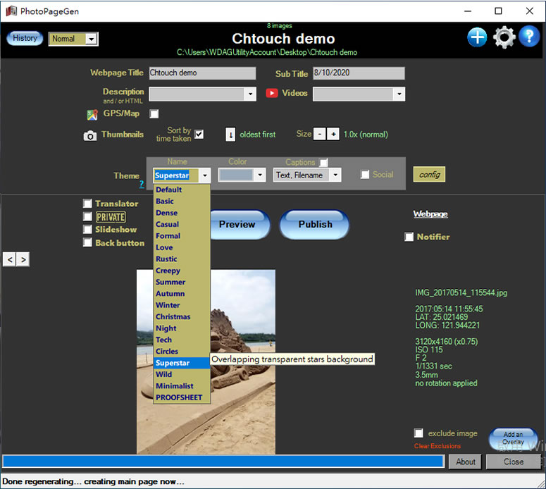 PhotoPageGen 網頁相簿、影片產生器 PhotoPageGen 網頁相簿、影片產生器