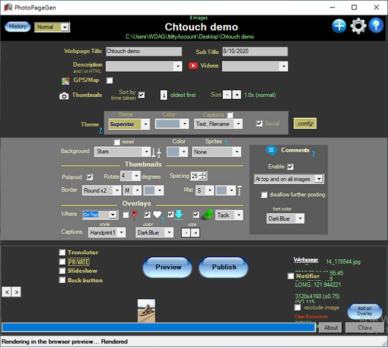 PhotoPageGen 網頁相簿、影片產生器 PhotoPageGen 網頁相簿、影片產生器