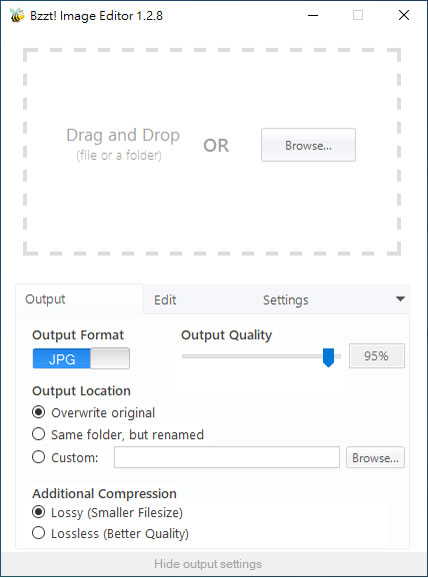 Bzzt! Image Editor 圖片批次壓縮、轉檔及尺寸調整的免費工具