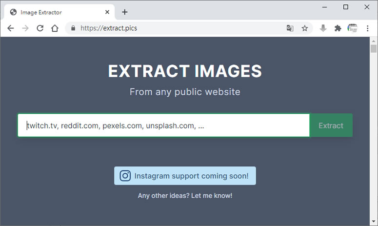 Image Extractor 取出並可下載網址內含的所有圖片