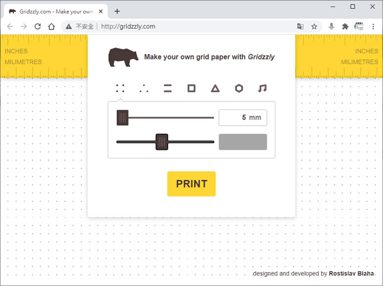 使用 Gridzzly 網站免費製作自己的網格紙