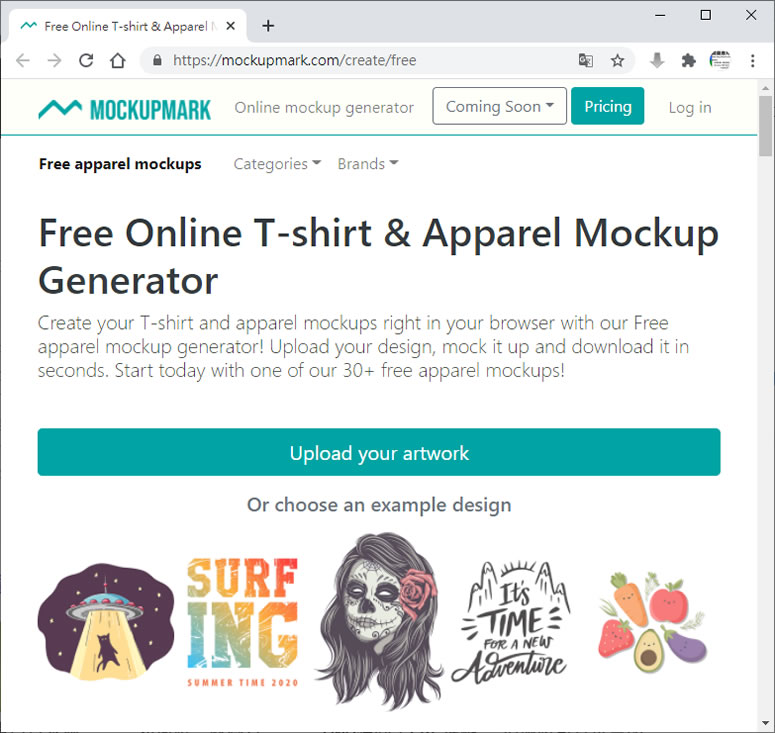透過 Mockup Mark 直接將圖案印到穿 T-shirt 的 MODEL 身上展示