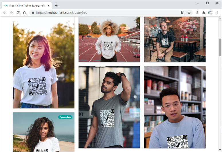 透過 Mockup Mark 直接將圖案印到穿 T-shirt 的 MODEL 身上展示
