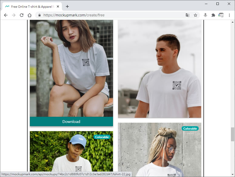透過 Mockup Mark 直接將圖案印到穿 T-shirt 的 MODEL 身上展示
