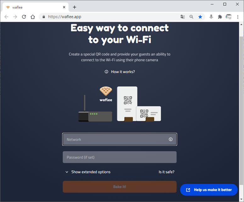 waflee 線上 WiFi  連結 QR Code 產生器