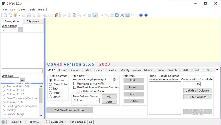 CSVed 免費 CSV 檔案編輯檢視軟體(免安裝版) CSVed 免費 CSV 檔案編輯檢視軟體(免安裝版)