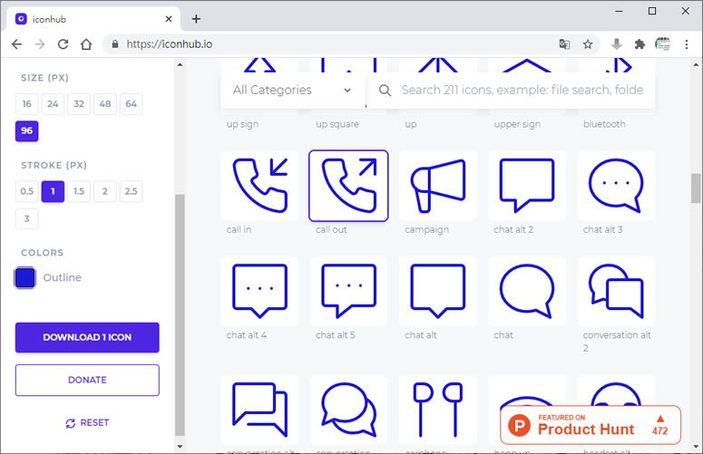iconhub 可商用且可自定顏色的 SVG 圖示免費下載使用