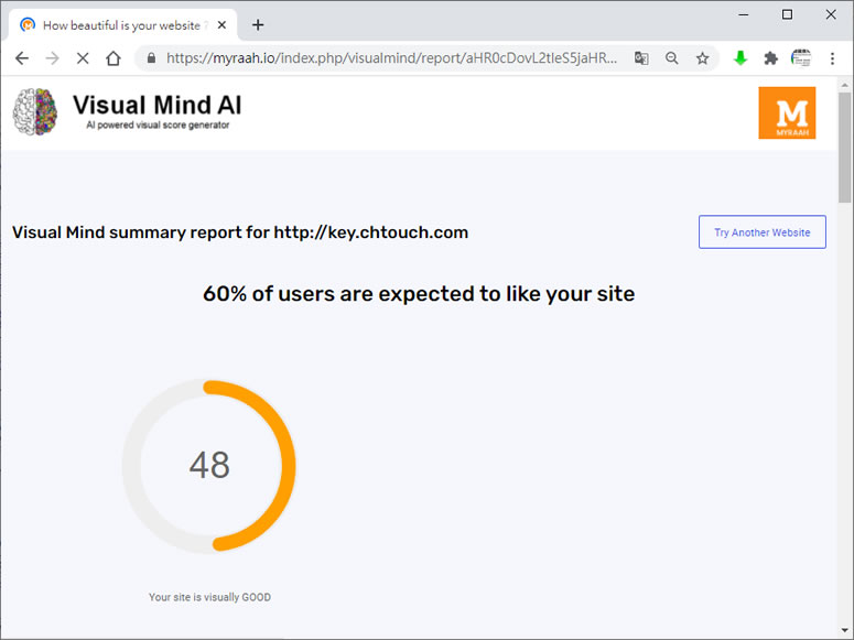 Visual Mind AI 透過 AI 幫網站外觀視覺項目評分,了解網站吸引力 Visual Mind AI 透過 AI 幫網站外觀視覺項目評分,了解網站吸引力