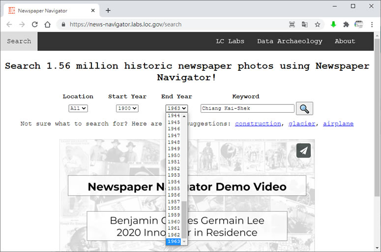 使用 Newspaper Navigator 搜尋 156萬張歷史報紙照片 使用 Newspaper Navigator 搜尋 156萬張歷史報紙照片
