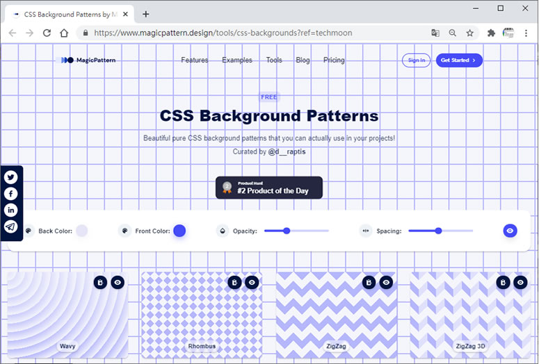 CSS Background Patterns 提供純 CSS 背景圖案免費使用 CSS Background Patterns 提供純 CSS 背景圖案免費使用
