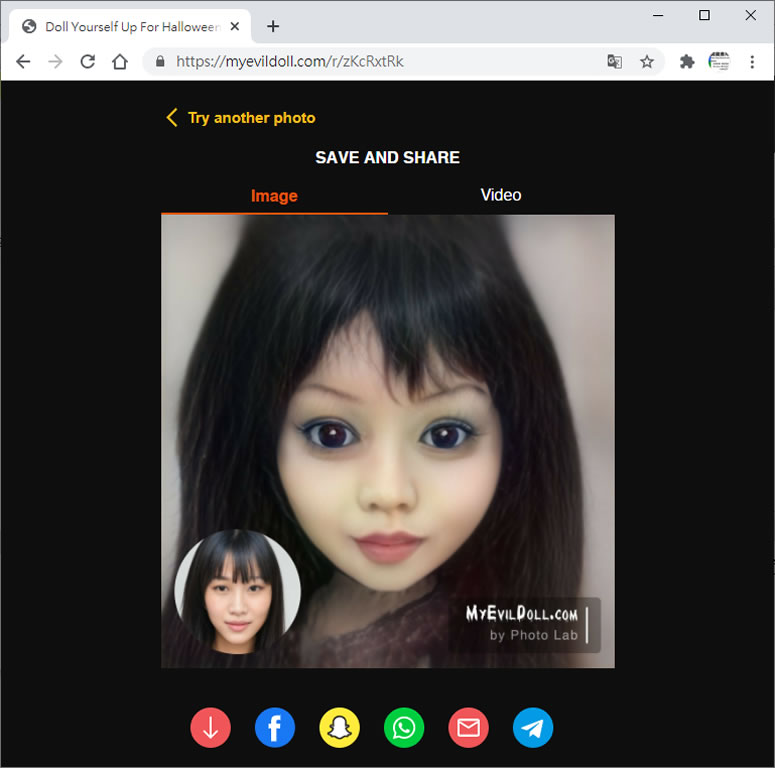 Doll Yourself Up For Halloween 萬聖節「鬼娃恰吉」頭像產生器 Doll Yourself Up For Halloween 萬聖節「鬼娃恰吉」頭像產生器