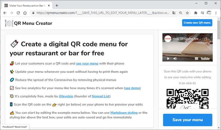QR Menu Creator 建立一份專屬自己餐廳的電子菜單,完全免費 QR Menu Creator 建立一份專屬自己餐廳的電子菜單,完全免費