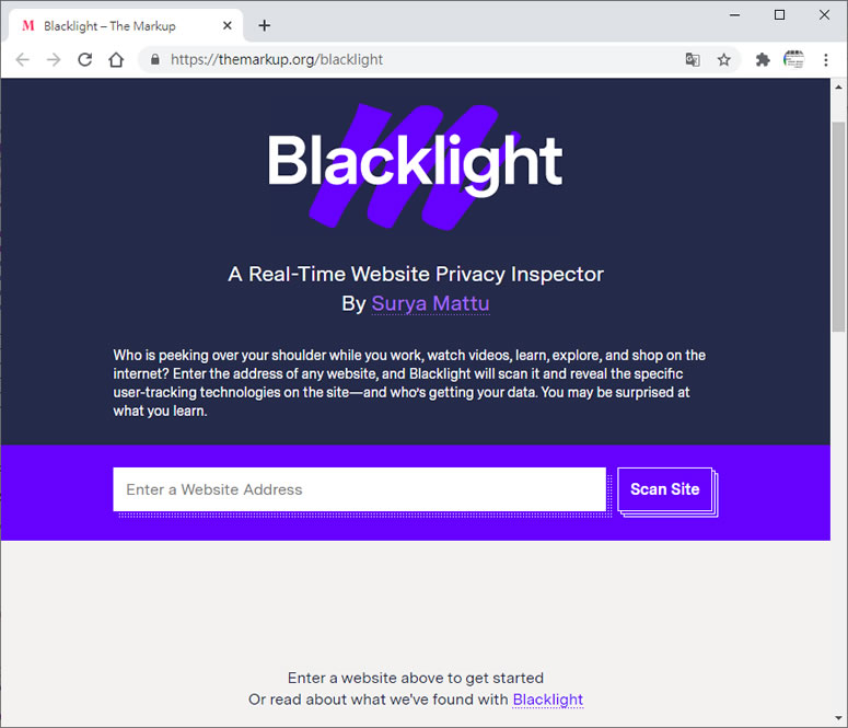 Blacklight 網站隱私即時檢查器 Blacklight 網站隱私即時檢查器