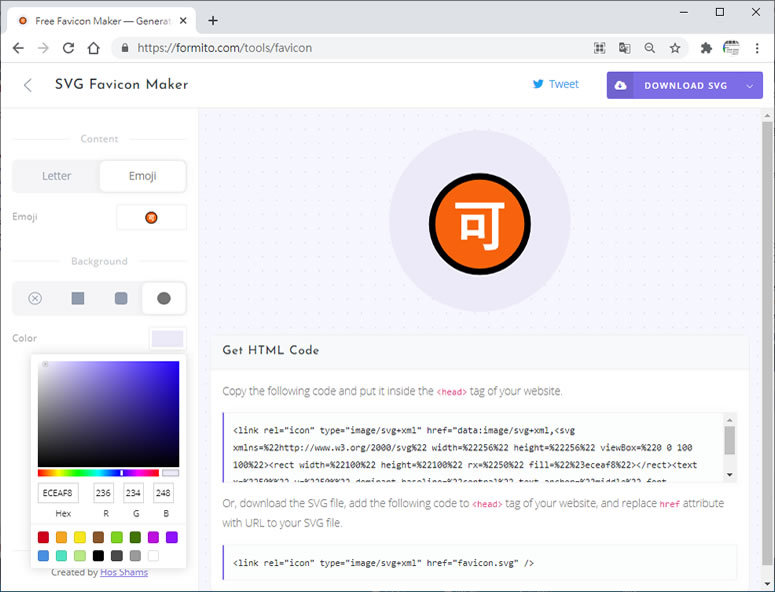 SVG Favicon Maker -SVG 或 PNG 圖檔格式的 HTML Favicon Icon 免費製作工具 SVG Favicon Maker -SVG 或 PNG 圖檔格式的 HTML Favicon Icon 免費製作工具