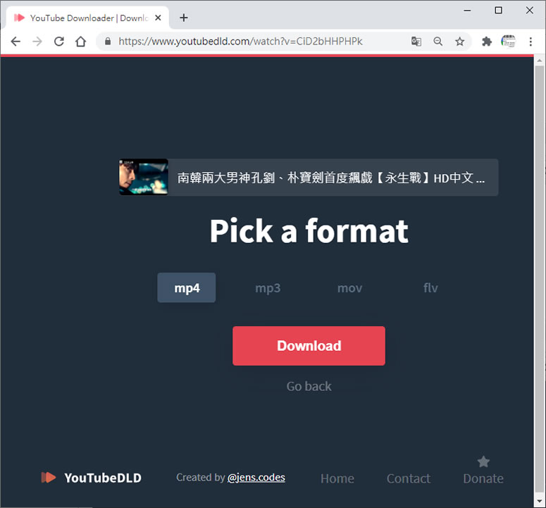 YouTubeDLD YouTube 影片下載免費網路服務 YouTubeDLD YouTube 影片下載免費網路服務