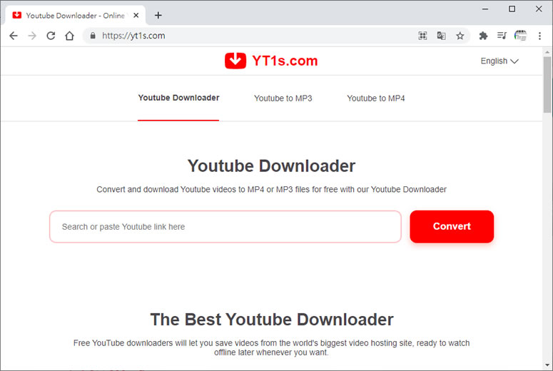 YT1s.com YouTube 影片下載線上免費服務