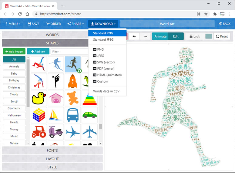 Word Art 用文字填充圖片的免費線上工具 Word Art 用文字填充圖片的免費線上工具