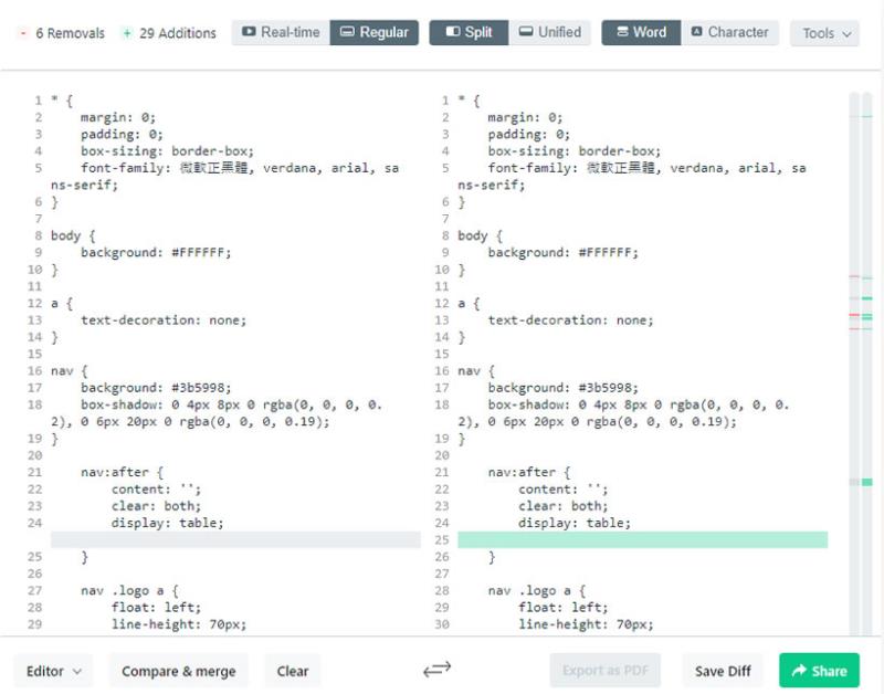 Diffchecker 線上找出文字內容的不同處
