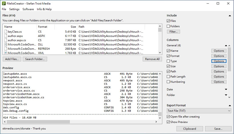 FilelistCreator 輕鬆製作資料夾內的檔案清冊