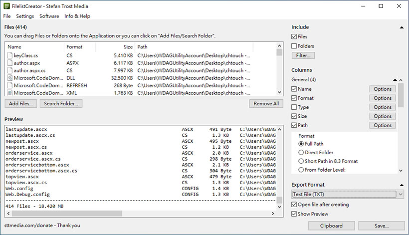 FilelistCreator 輕鬆製作資料夾內的檔案清冊