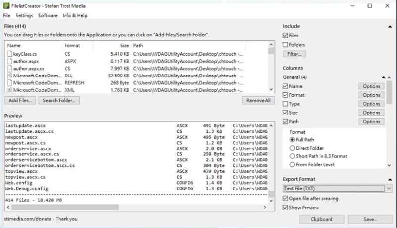 FilelistCreator 輕鬆製作資料夾內的檔案清冊