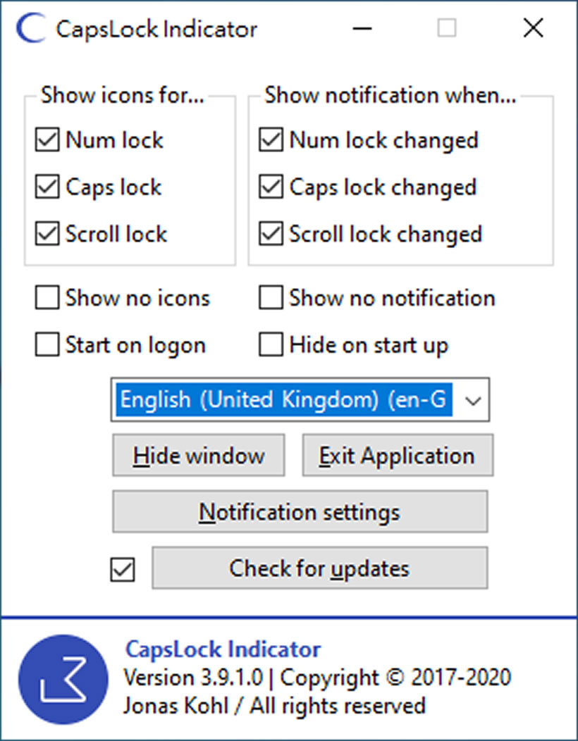 CapsLock Indicator 在工作列上顯示 Num Lock,、Caps Lock、Scroll Lock 提示燈號 CapsLock Indicator 在工作列上顯示 Num Lock,、Caps Lock、Scroll Lock 提示燈號
