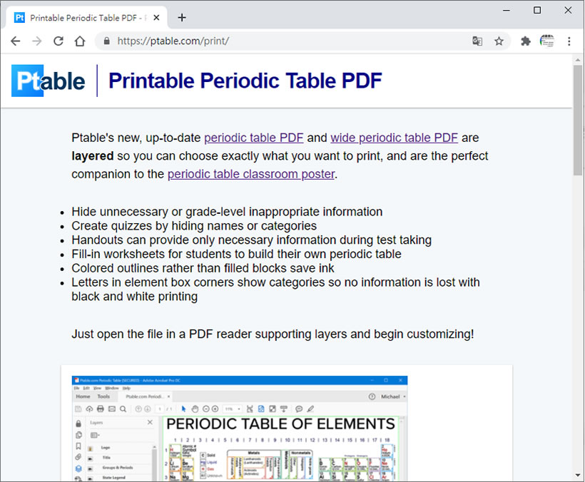 Ptable 元素週期表(中、英對照)