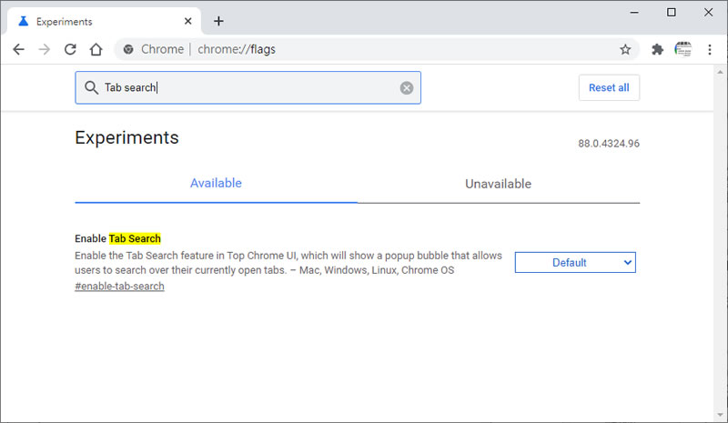 如何開啟 Chrome 瀏覽器的 Tab Search 功能,啟用分頁直式檢視模式? 如何開啟 Chrome 瀏覽器的 Tab Search 功能,啟用分頁直式檢視模式?
