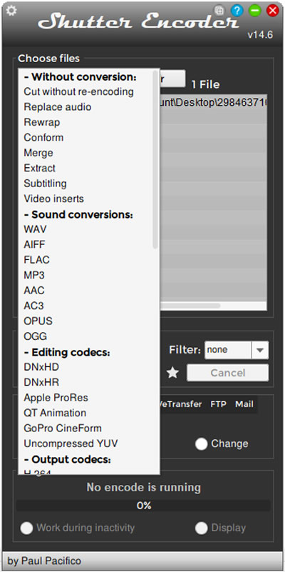 Shutter Encoder 影音格式免費轉換、編輯軟體