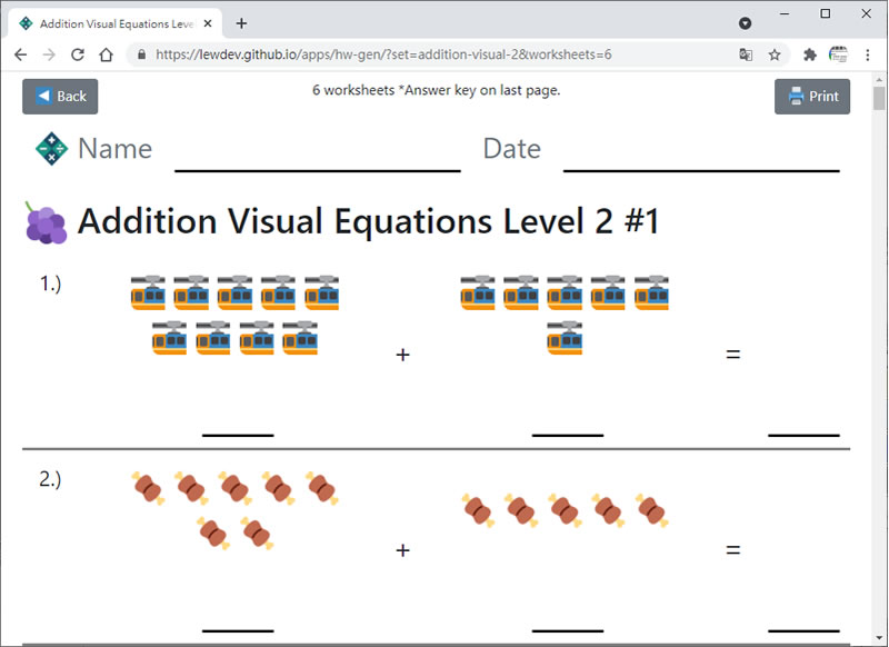 Math Homework Gen 數學家庭作業線上產生器