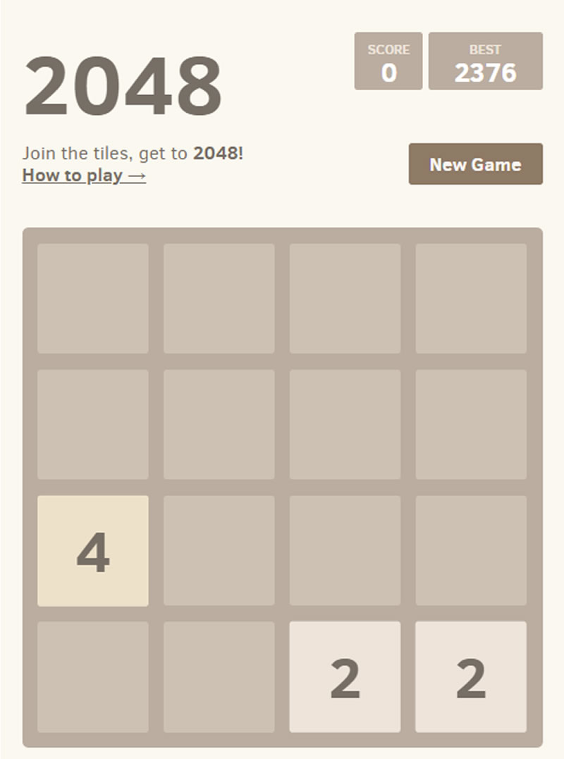 2048 數字相加益智遊戲